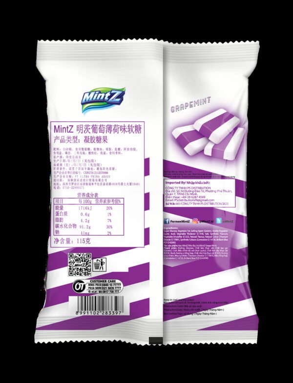 Mintz Mint Gummy Candies 115g – Indonesian Import, Assorted Flavours