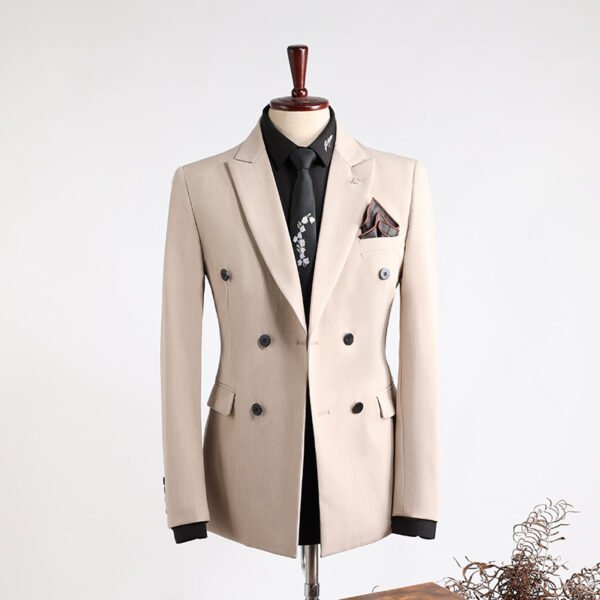 Double-Breasted Suit Set for Men, Formal Business Casual Slim Fit Plus Size Wholesale Wedding Blazer, High-End Feel