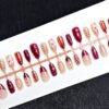 Wy226 Caramel Amber Brown-Red Gilt 3D Wearable Nails