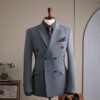 Double Breasted Striped Suit Men's Business Slim Formal Wear Bridegroom Wedding Dress