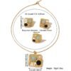 Middle Eastern Irregular Square Diamond-Encrusted Pendant Necklace Set with Earrings