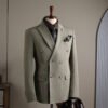 Double Row Plaid Suit Men's Business Formal Groomsman Wedding Groom Suit Jacket