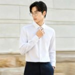 Whale Lion High-End Men's Silk Business Casual Long-Sleeved Shirt Summer Anti-Wrinkle