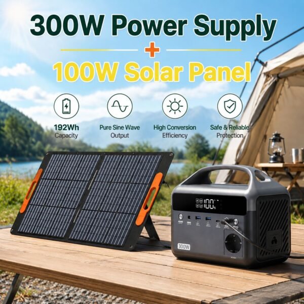 O1CN01ywAIee24BjPhSw56A_2217776907353-0-cib Portable Power Station - LiFePO4 Solar Generator with AC Output, 300W to 2000W