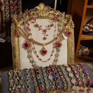Vintage Court Style Necklace Collection - Pave Crystal & Pearl Collarbone Chains