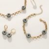 Cross-Border Fashion Devil's Eye Necklace Four-Piece Set, European and American Light Luxury