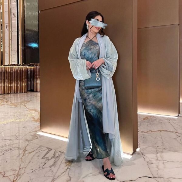 O1CN01z2IhKs1QPqtxONMmG_2218191011969-0-cib LN098 Loose-Fitting Oversized Satin Cardigan with Lantern Sleeves