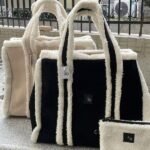 ALO Large Plush Shoulder Tote Bag with Inner Pouch