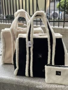 ALO Large Plush Shoulder Tote Bag with Inner Pouch