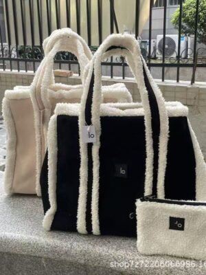 ALO Large Plush Shoulder Tote Bag with Inner Pouch