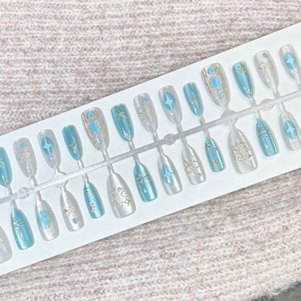 WY803 Aurora Cat Eye Gold-Plated Wearable Nails