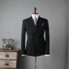 Double Breasted Striped Suit Men's Business Slim Formal Wear Bridegroom Wedding Dress