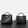 Genuine Sheepskin Double-Sided Woven Handbag - Crossbody Shoulder Bag