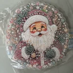Christmas Santa Claus 5D Acrylic Diamond Painting DIY Kit, Ornament Pendant