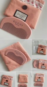 Gucci Style Wooden Comb with Pouch