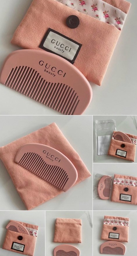 Gucci Style Wooden Comb with Pouch