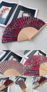 Designer Style Floral Folding Fan