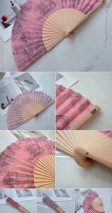 Dior Style Pink Folding Fan