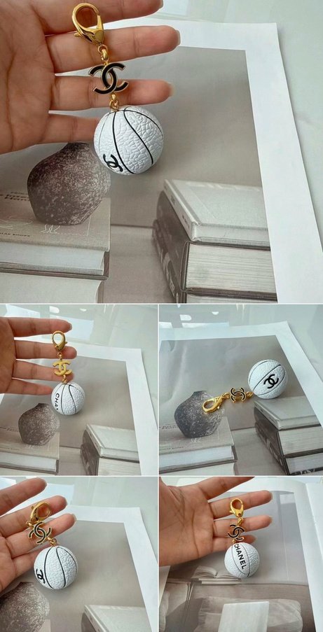 Chanel Style Basketball Keychain