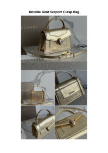 Metallic Gold Serpent Clasp Bag