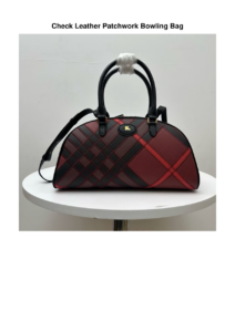 Check Leather Patchwork Bowling Bag