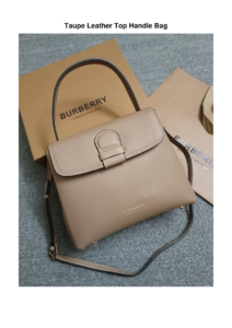 Taupe Leather Top Handle Bag