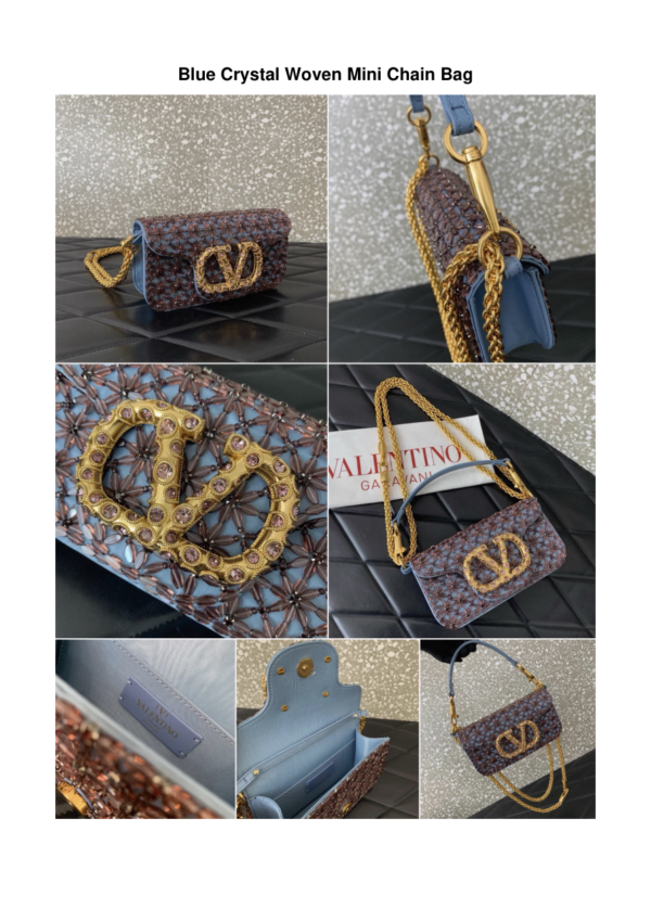 Blue-Crystal-Woven-Mini-Chain-Bag Blue Crystal Woven Mini Chain Bag