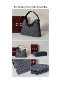 Blue Monogram Denim Hobo Shoulder Bag