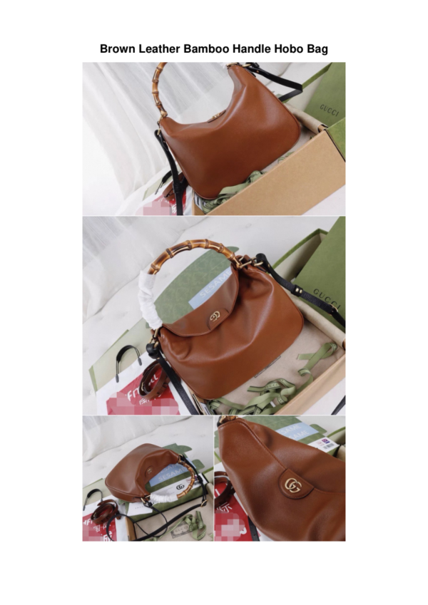 Brown-Leather-Bamboo-Handle-Hobo-Bag Brown Leather Bamboo Handle Hobo Bag