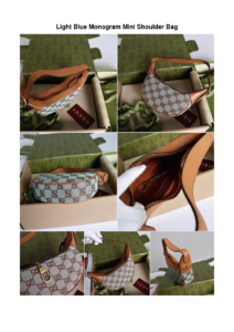 Light Blue Monogram Mini Shoulder Bag