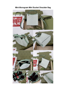 Mint Monogram Mini Bucket Shoulder Bag