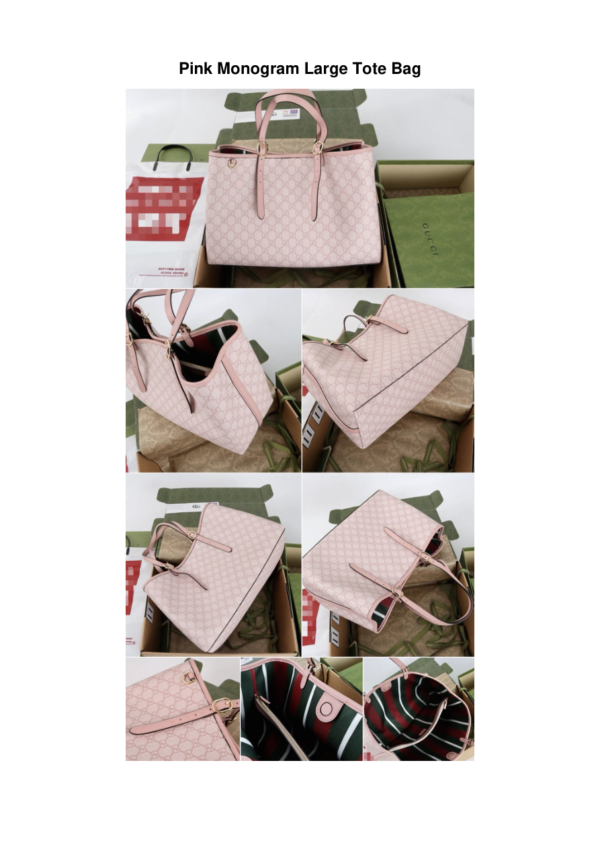 Pink Monogram Large Tote Bag
