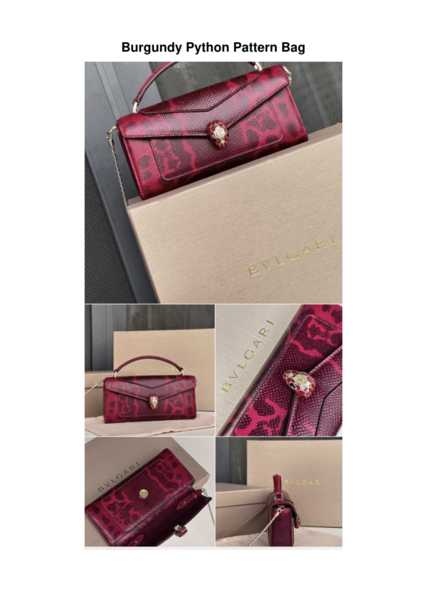 Burgundy-Python-Pattern-Bag Burgundy Python Pattern Bag