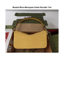 Mustard Micro-Monogram Suede Shoulder Tote