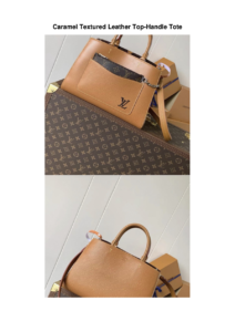 Caramel Textured Leather Top-Handle Tote