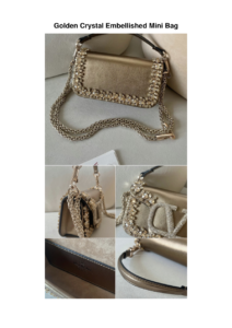 Golden Crystal Embellished Mini Bag