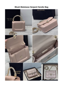 Blush Matelasse Serpent Handle Bag