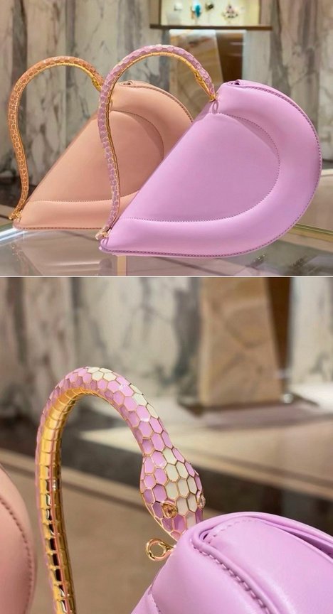 Lilac Heart-Shaped Top Handle Bag