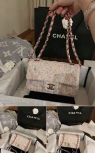 Pink Tweed Chain Bag