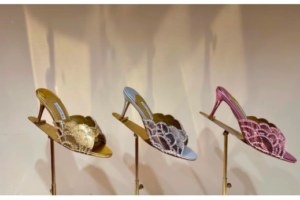 Crystal Leaf Slingback Heels