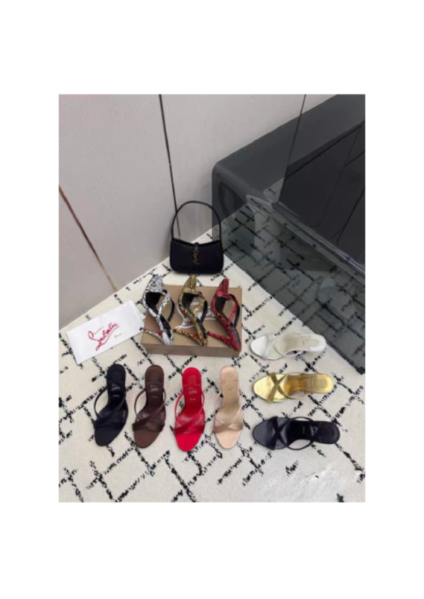 Multi-Color Open-Toe Slide Heels