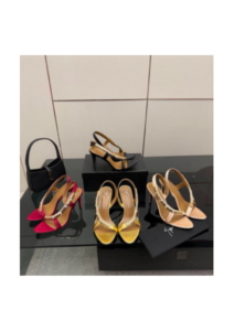 Metallic Chain Strap Evening Sandals