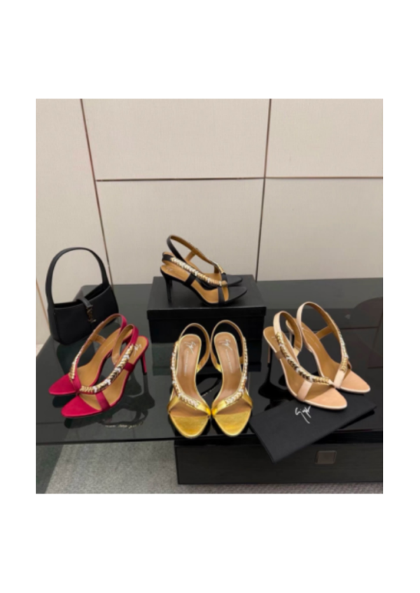 Metallic Chain Strap Evening Sandals