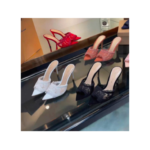 Crystal Floral Slingback Heels