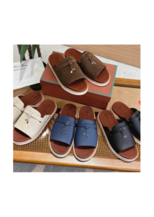 Sandales à glissière en cuir pour hommes
