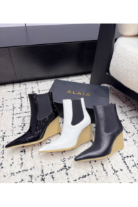 Pointed Wedge Ankle Boots