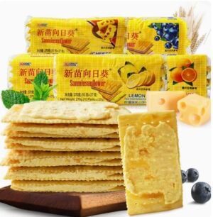 Sanmiusunflower Lemon Cream Sandwich Crackers 270g - Philippines Imported