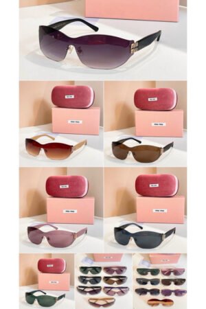 Shield-Style Rimless Sunglasses