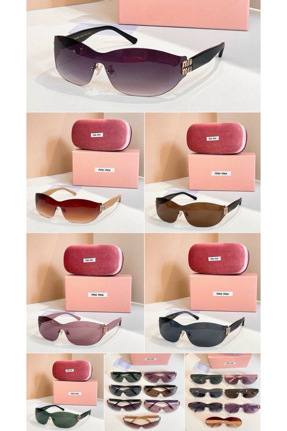 Shield-Style Rimless Sunglasses