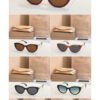 Narrow Oval Metal-Temple Sunglasses